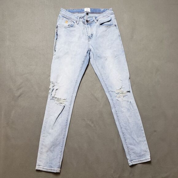 Kuwalla Men's Blue Grey Destroyed Denim Skinny Fit Jeans KUL-K5 Size 30 - Picture 1 of 16